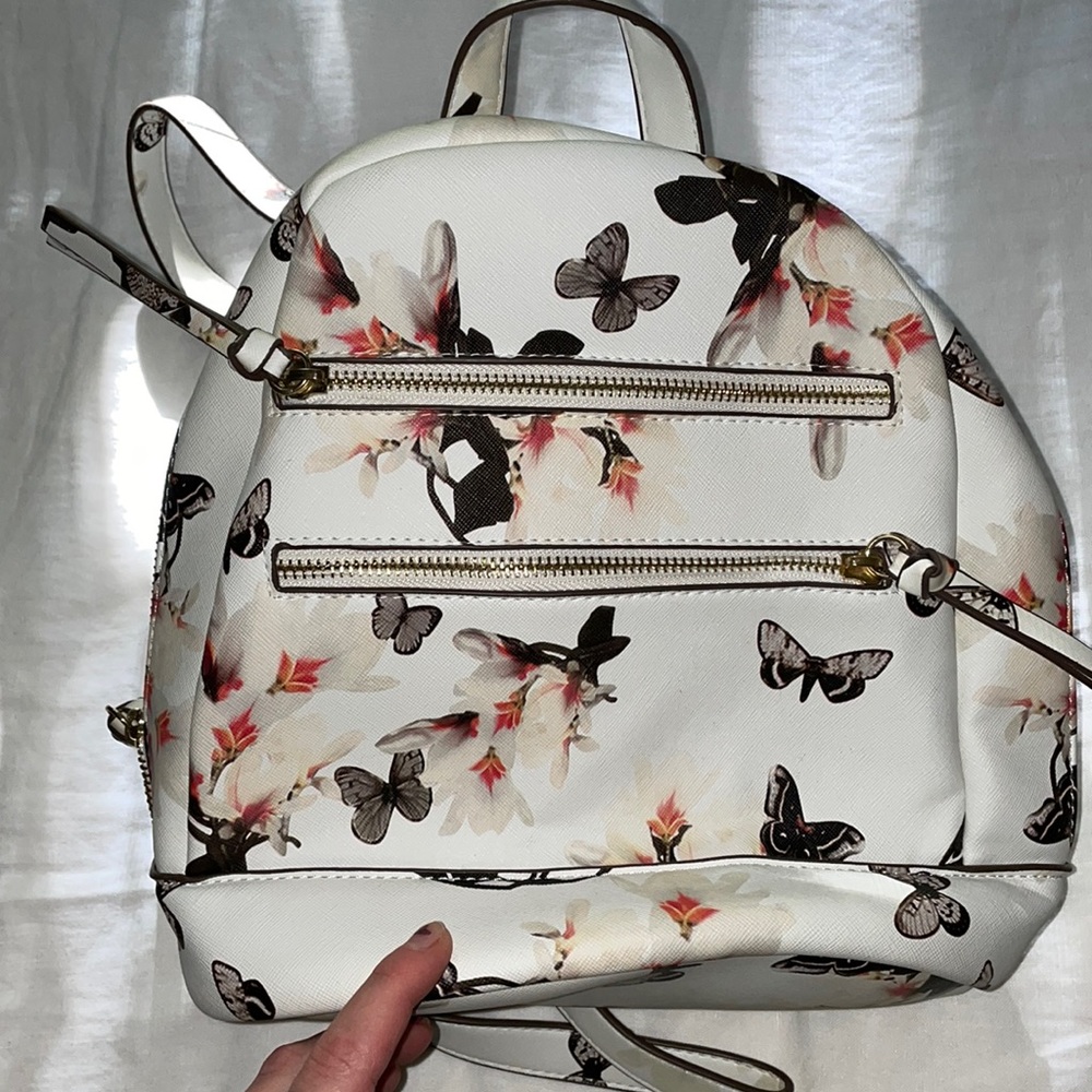 Fake leather butterfly mini backpack